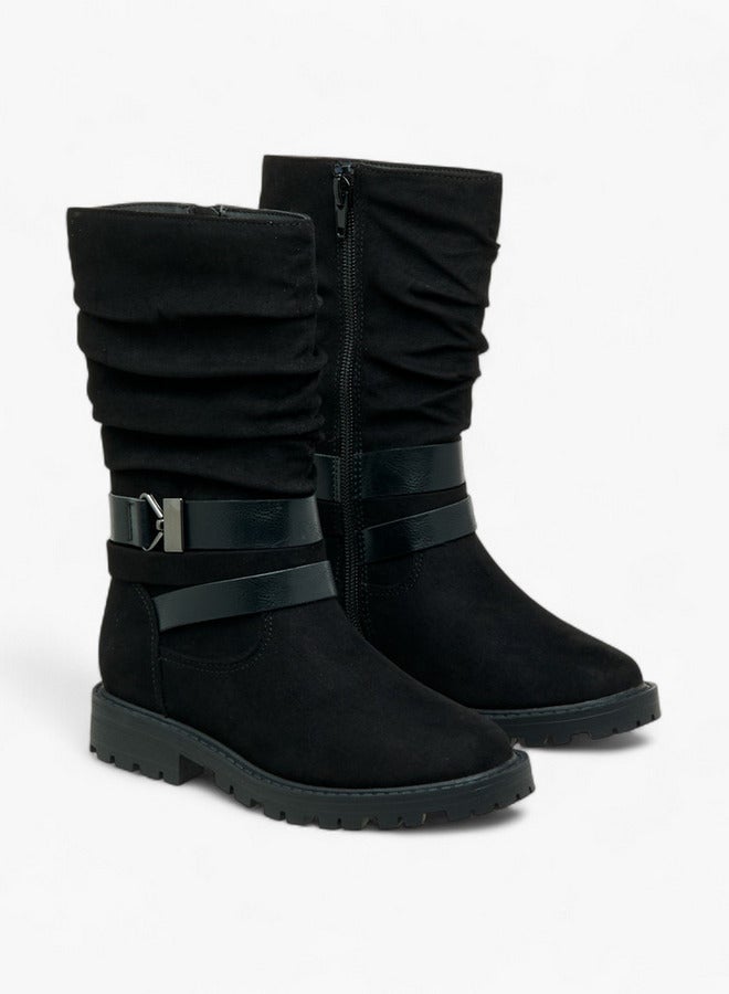 Flora Bella By Shoexpress Strap Accent High Cut Boots with Zip Closure - Image 3