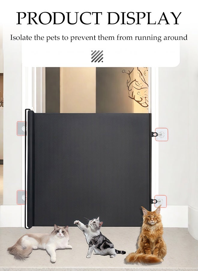 DUNISO Retractable Baby Gate,Mesh Baby Gate Or Mesh Dog Gate, Extra Wide Safety Gate For Babies And Pets,No Need To Drill Holes，Adjustable Length，For Stairs,Doorways,Hallways,Indoor,Outdoor ,130*78cm  - Image 3