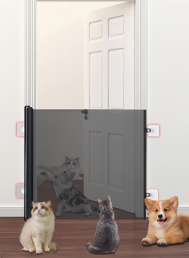 Retractable Baby Gate,Mesh Baby Gate Or Mesh Dog Gate, Extra Wide Safety Gate For Babies And Pets,No Need To Drill Holes，Adjustable Length，For Stairs,Doorways,Hallways,Indoor,Outdoor ,130*78cm