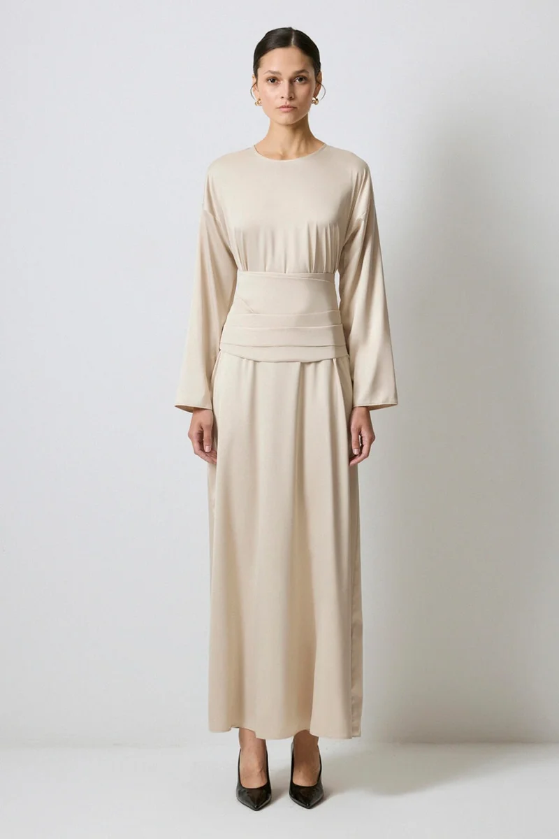توتشي Satin Dress with Bodice