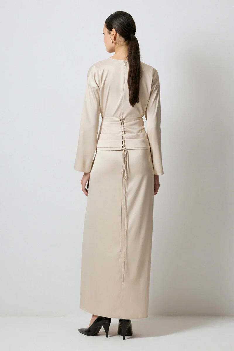 توتشي Satin Dress with Bodice