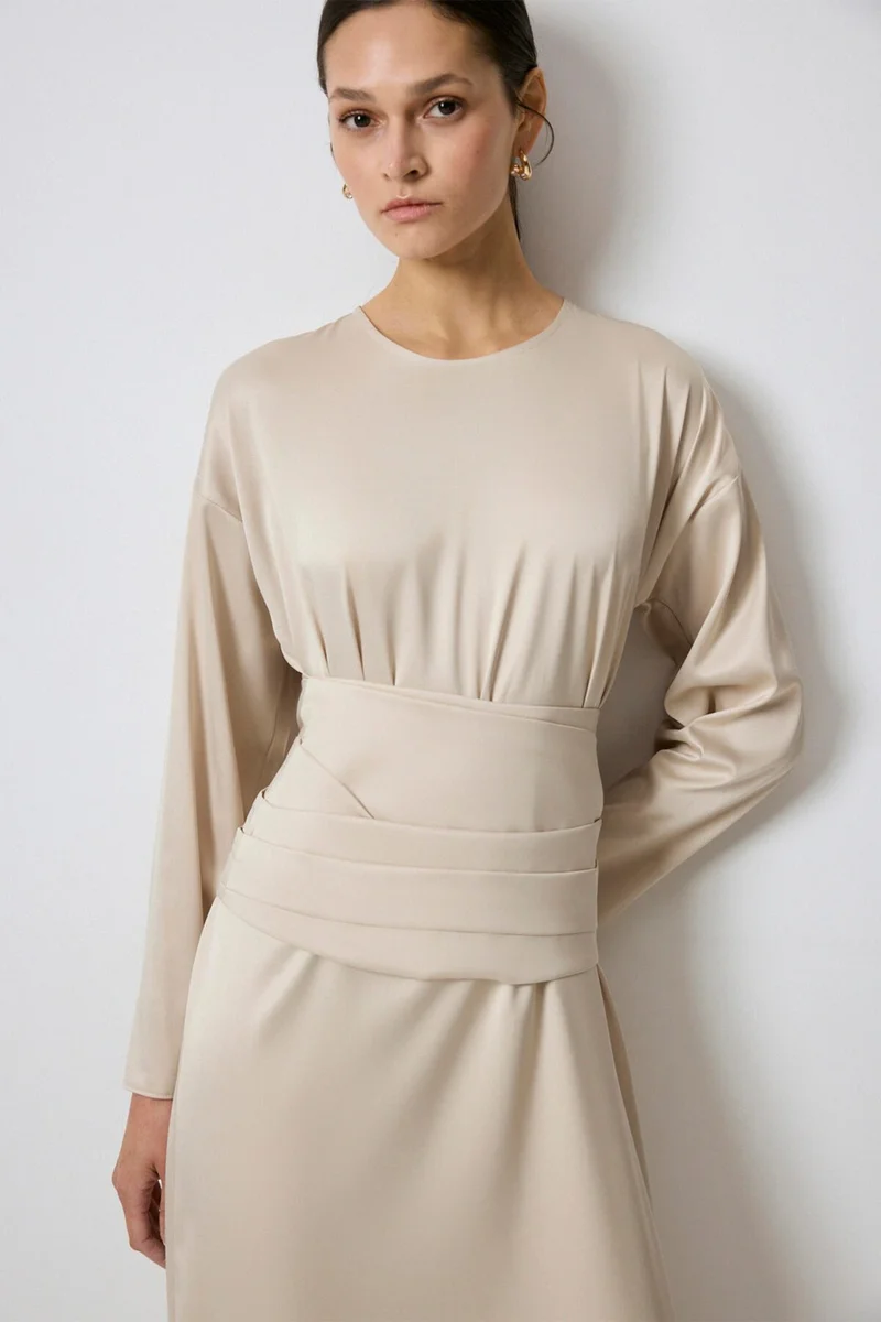 توتشي Satin Dress with Bodice
