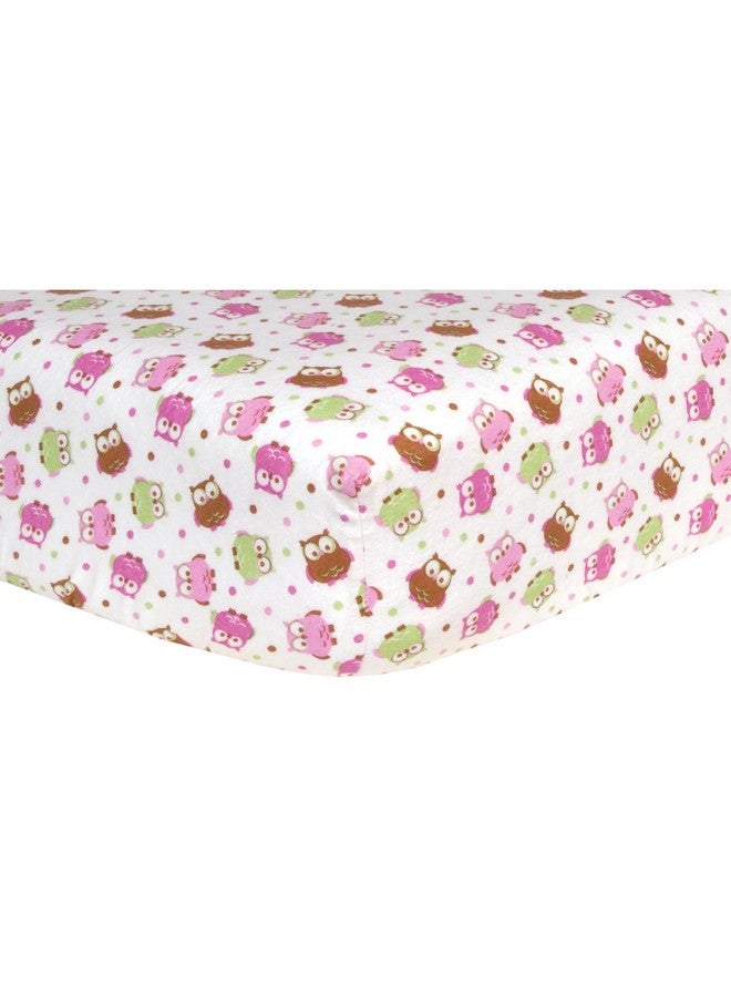 Trend Lab Print Flannel Crib Sheet, Owl