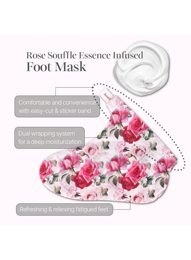 Koelf PETITFEE Rose Petal Satin Foot Mask (5pairs) - Intensive Nourishing Socks, Rose Scented Foot Repair Masks with Peptide, Collagen, Shea Butter, Urea for Silky Smooth Feet, Foot Treatment, Body Mask - Image 5