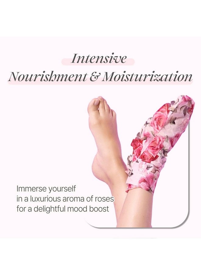 Koelf PETITFEE Rose Petal Satin Foot Mask (5pairs) - Intensive Nourishing Socks, Rose Scented Foot Repair Masks with Peptide, Collagen, Shea Butter, Urea for Silky Smooth Feet, Foot Treatment, Body Mask - Image 2