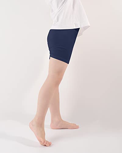 BOOPH Girls Bike Shorts Cartwheel Dance Shorts for Kids Under Dress 5-6 Years Navy 3 Pack - Image 3