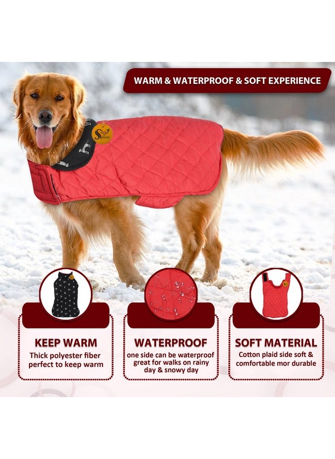 Sage Square Dog Fleece Jacket Reversible Dog Vest Waterproof, Windproof Cold Weather Dog Clothes Pet Apparel For Dogs (Black And Red) (Small) (12 Inches)  - Image 2