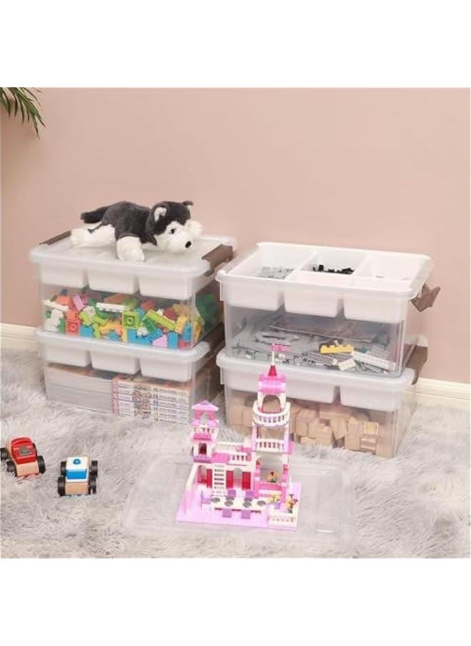 HOOKOR Durku 17 QT Plastic Storage Box with Removable Tray Craft Organizers and Storage Clear Storage Container for Organizing Bead, Tool, Sewing, Playdoh (Style A)  - Image 5