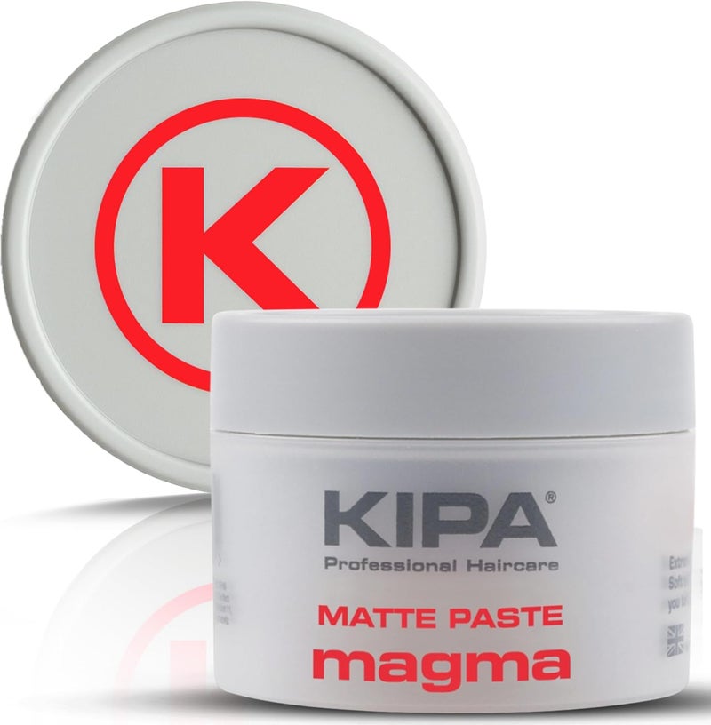 KIPA Magma Matte Paste Strong Hold Matte Finish Texturising Hair Styling Paste Adds Texture Definition Natural Look Long Lasting WaterBased Easy Wash Out All Hair Types 100ml