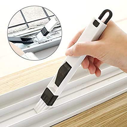 sbaprime 2 in 1 MultiFunction PP Plastic Window Slot Screen Keyboard Drawer Wardrobe Corner Gap Dust Removal Cleaning Brush with Dustpan - Image 2