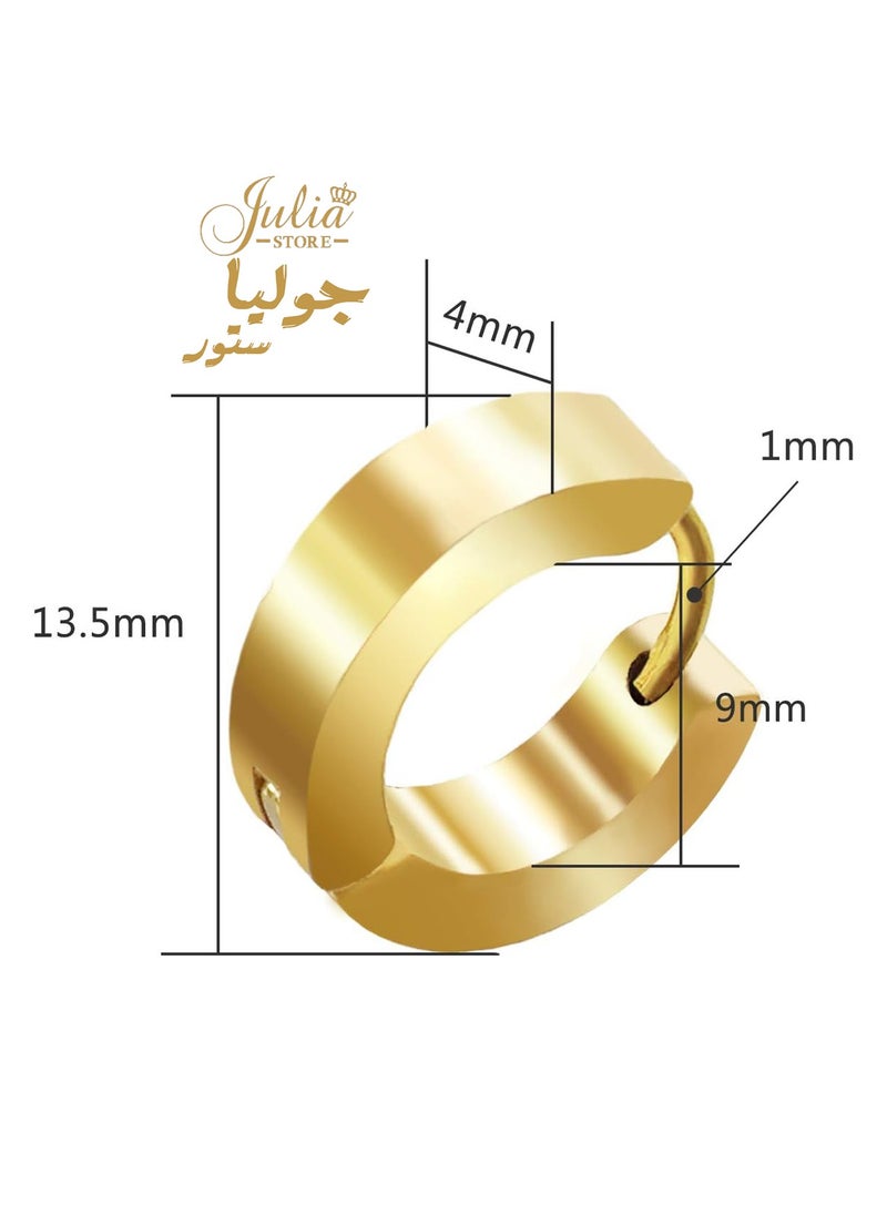 18K Gold Plated Stainless Steel Hoop Earrings