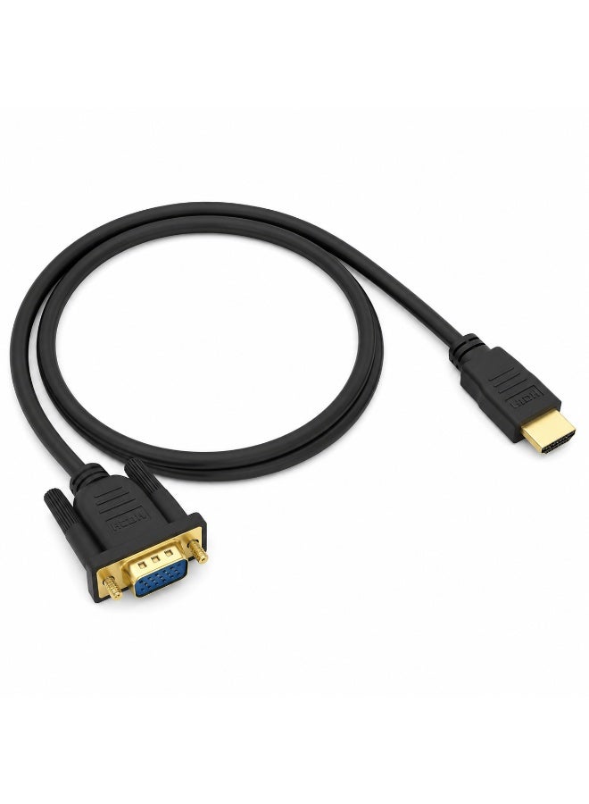 فوجيشكا كابل FUJISHKA من HDMI إلى VGA بطول 3 أمتار، موصل HDMI (ذكر) إلى VGA (ذكر)، يدعم دقة 1080P وتردد 60 هرتز، كابل محول فيديو أحادي الاتجاه لأجهزة الكمبيوتر المحمول والمكتبي والشاشات وأجهزة العرض (البروجيكتور). - Image 1