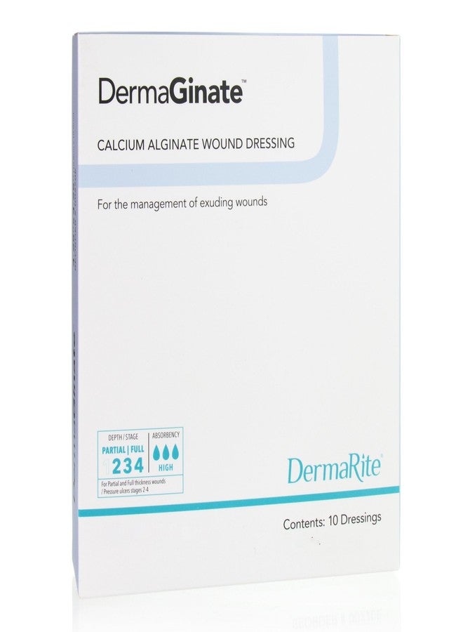 DermaRite's DermaGinate, Calcium Alginate Wound Care Dressing - Sterile, Highly Absorbent, Gels on Moisture Contact - 2 in. x 2 in., 10 Count - Image 2