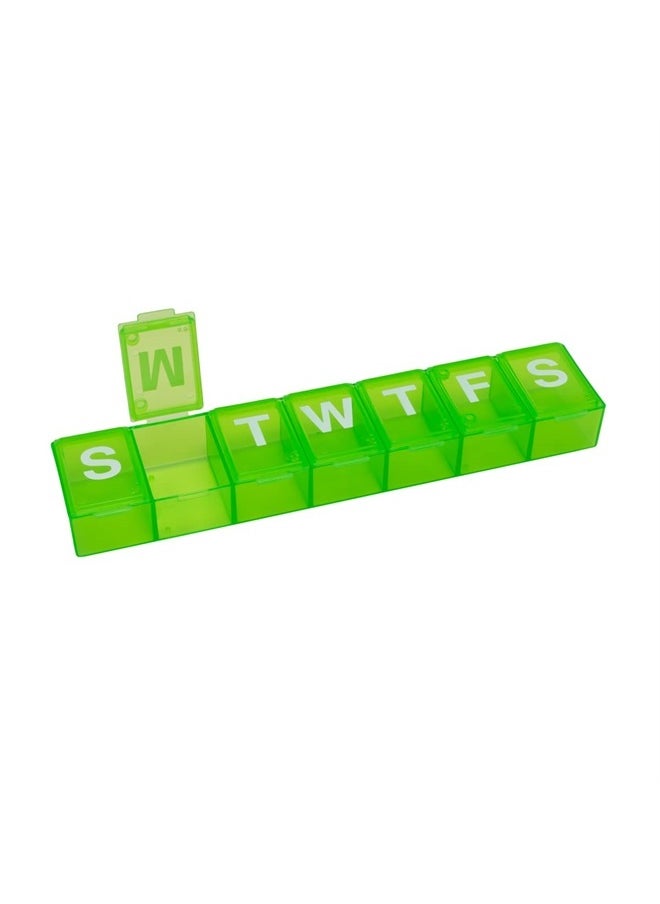 Ezy Dose Weekly (7-Day) Pill Organizer, Vitamin Planner, and Medicine Box, X-Large Compartments, Green  - Image 1
