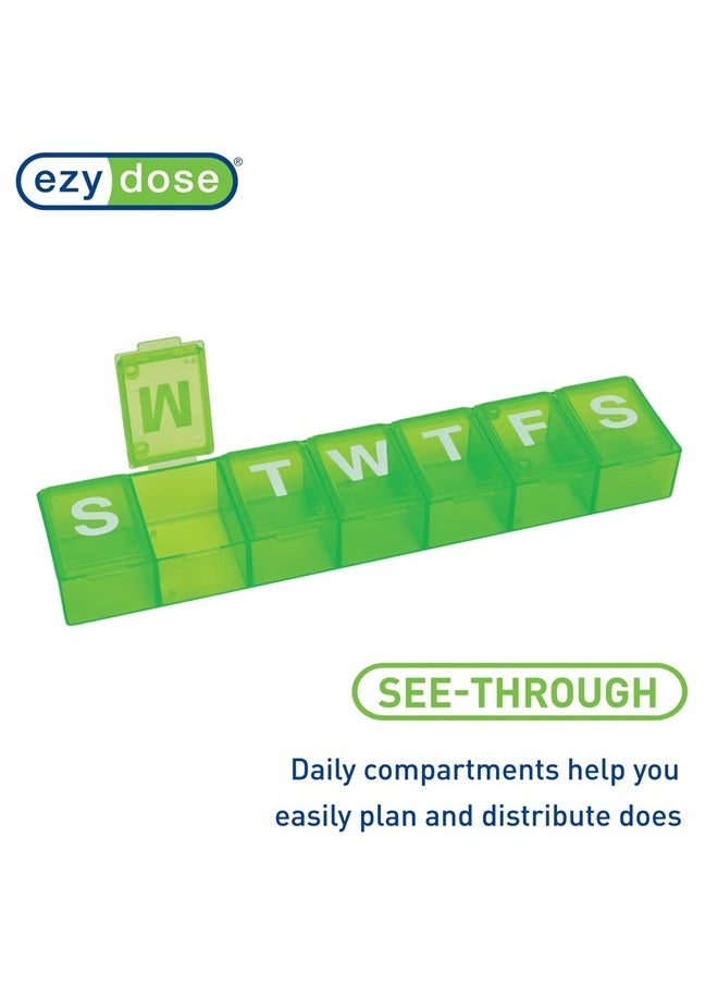 Ezy Dose Weekly (7-Day) Pill Organizer, Vitamin Planner, and Medicine Box, X-Large Compartments, Green  - Image 4