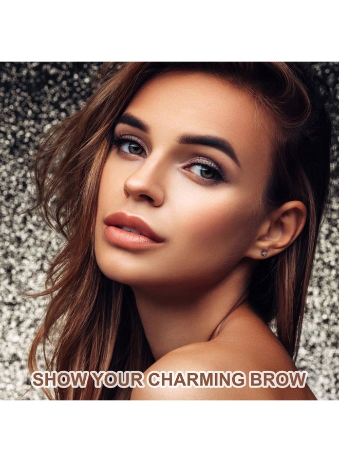 Simpout Eyebrow Stamp Stencil Kit for Beginner - Simpout Eye Brow Stamping Kit, Brow Stamp Trio Kit, 29 Brow Stencils, Brow Eyebrow Kit with Sponge Applicator, Waterproof Eyebrow Kit (E05 Dark Brown) - Image 2