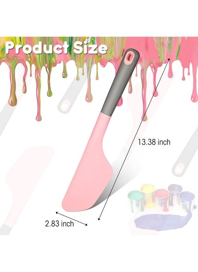 Perthlin Paint Spatula Silicone Spatula Silicone Art Painting Tools Art Supplies Spreading Paint Tools For Texturizing And Moving Paint Fluid Artist Painting Supplies Pink  - Image 2
