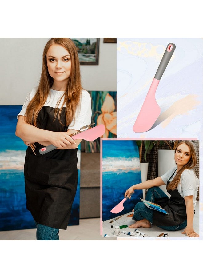 Perthlin Paint Spatula Silicone Spatula Silicone Art Painting Tools Art Supplies Spreading Paint Tools For Texturizing And Moving Paint Fluid Artist Painting Supplies Pink  - Image 3