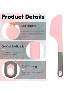 Perthlin Paint Spatula Silicone Spatula Silicone Art Painting Tools Art Supplies Spreading Paint Tools For Texturizing And Moving Paint Fluid Artist Painting Supplies Pink  - Image 4