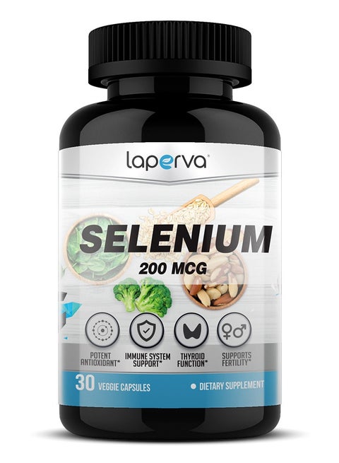 Laperva Selenium, Potent Antioxidant, Immune System Support, Thyroid Function, 30 Veggie Capsules, 200 mg