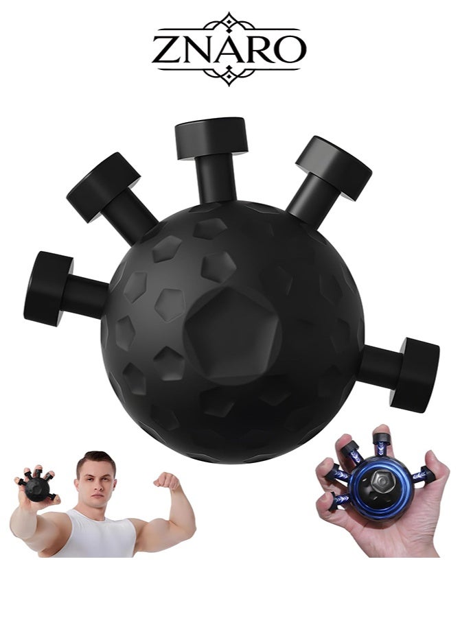 ZNARO Adjustable Hand Grip Strengthener, ABS Finger Exerciser Tool for Forearm and Grip Training, Portable Hand Trainer for Office and Travel (Black) - Image 1