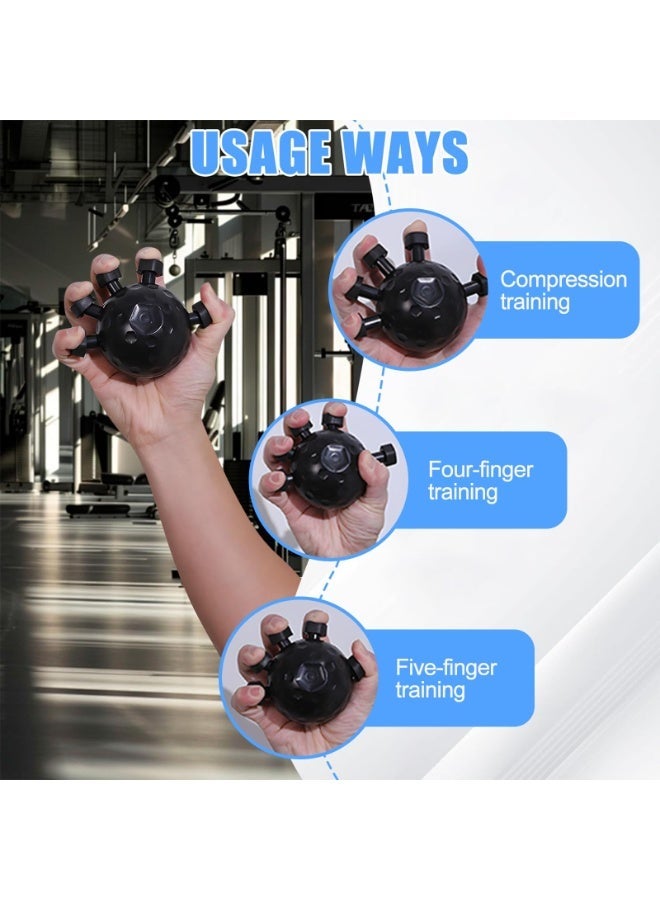 ZNARO Adjustable Hand Grip Strengthener, ABS Finger Exerciser Tool for Forearm and Grip Training, Portable Hand Trainer for Office and Travel (Black) - Image 4