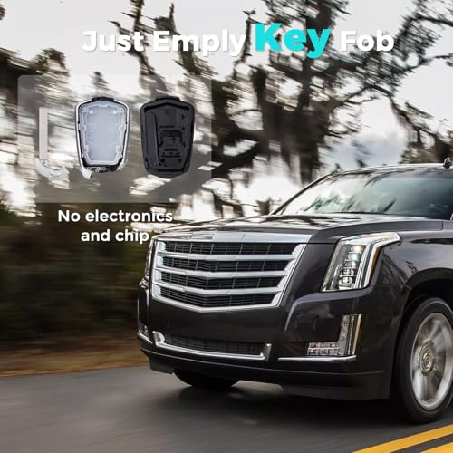 HelloAuto Key Fob Cover for Cadillac Escalade ESV 2015-2020, for Cadillac Key Fob Replacement, Key Fob Shell OEM Key Fob Case for 6 Buttons (HYQ2AB) - Image 3