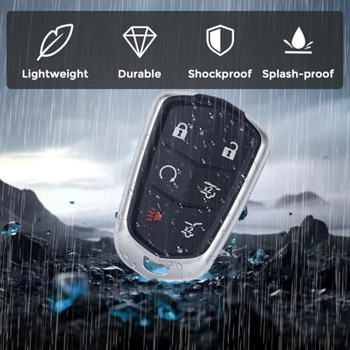 HelloAuto Key Fob Cover for Cadillac Escalade ESV 2015-2020, for Cadillac Key Fob Replacement, Key Fob Shell OEM Key Fob Case for 6 Buttons (HYQ2AB) - Image 5