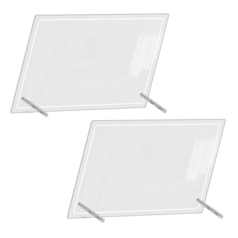 2 Acrylic Dry Erase Memo Boards Set with 2 Pins for Office - Image 2