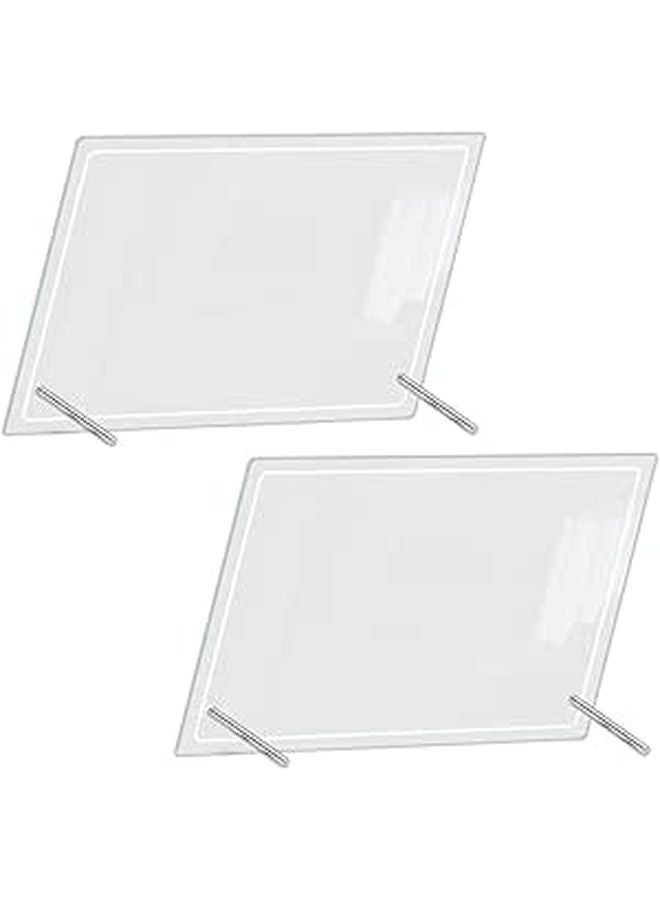 2 Acrylic Dry Erase Memo Boards Set with 2 Pins for Office - Image 1