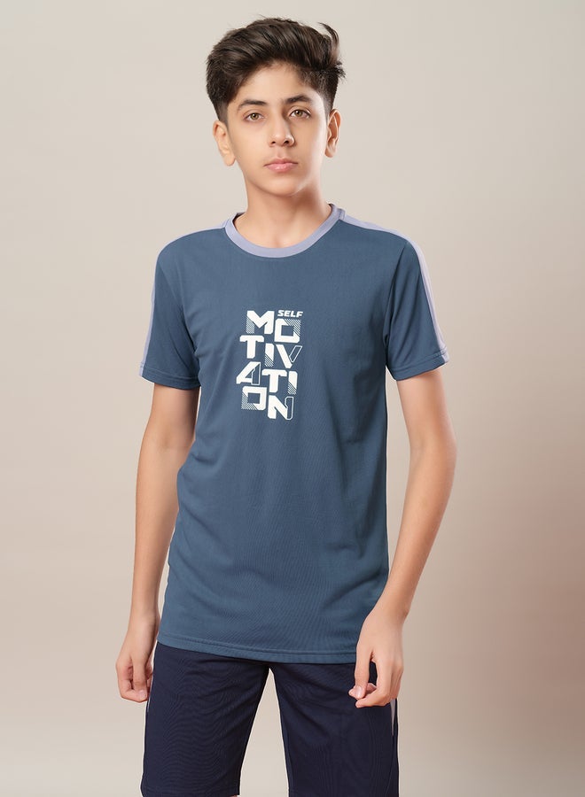 Technosport Color Block Crew Neck Regular Fit T-Shirt - Image 1