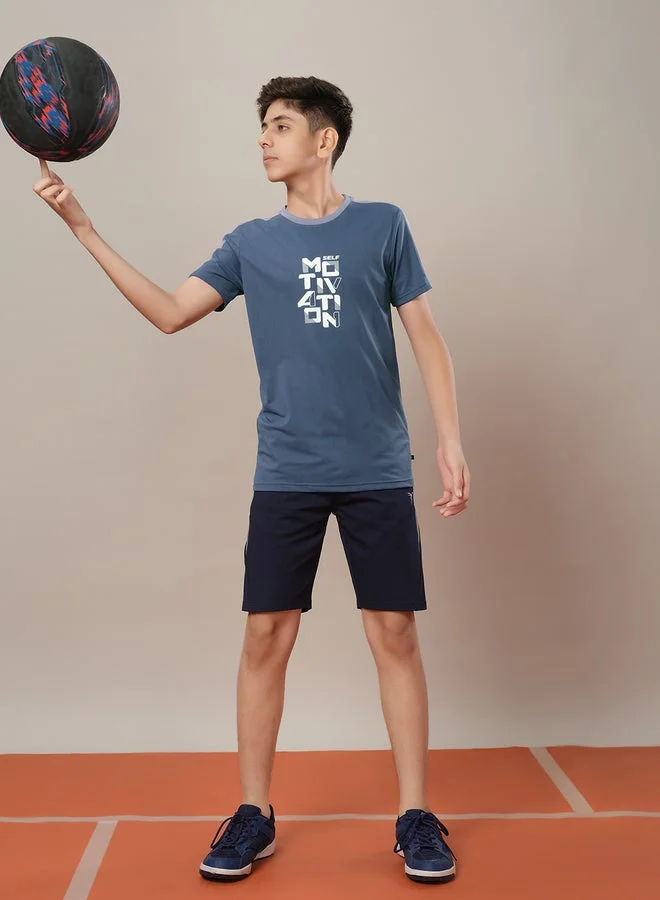 Technosport  Color Block Crew Neck Regular Fit T-Shirt for Men | Best Price UAE