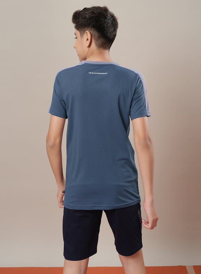 Technosport Color Block Crew Neck Regular Fit T-Shirt - Image 4