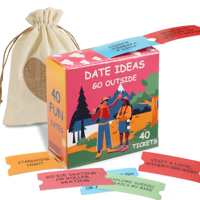 JULEASEL 40 Couples Date Night Ideas Tickets for Him or Her Fun Coupons Date Ideas for Boyfriend Fianc Husband Newlyweds Romantic Gifts for Valentine Birthday Anniversary Go Outside - Image 3