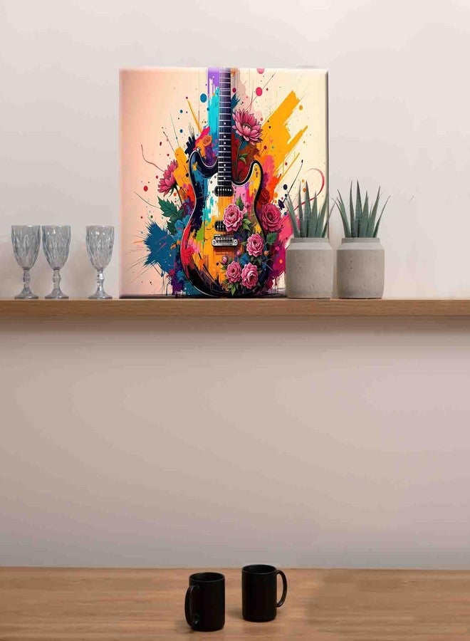 Aihonmin DIY Paint by Numbers,Flowers Guitar,Colorful Canvas Oil Painting Kit for Kids & Adults, 16X20 inches Drawing Paintwork Acrylic Pigment,for Home Living Room Decorative Painting Without Frame - Image 3
