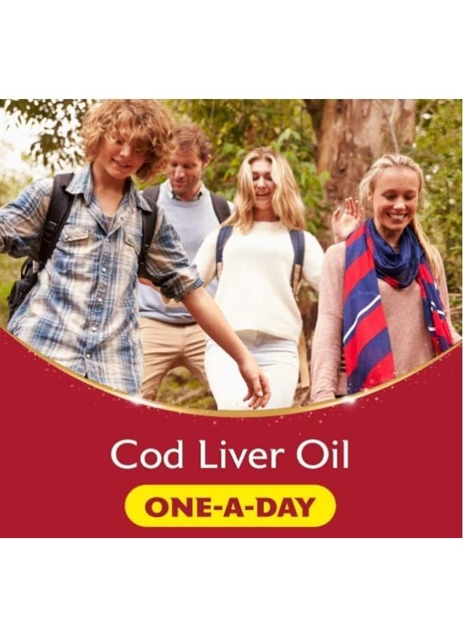 Seven Seas - Cod Liver Oil One-A-Day By , Omega-3 Supplement Supporting Brain, Heart, Vision, Plus High Strength Vitamin D For The Immune System, 120 Capsules - Image 1