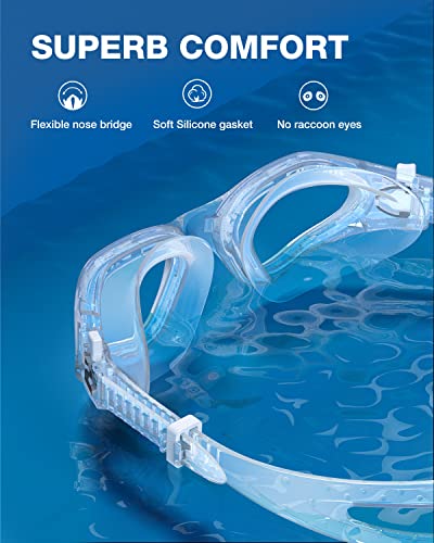 ZIONOR Swim Goggles, G1 SE Swimming Goggles Anti-Fog for Adult Men Women - Image 2