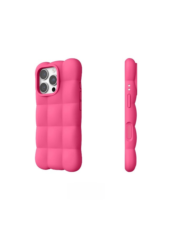 D Grid Liquid Silicone Phone Case for iPhone 17 Pro Max / 17 Pro, Flocking Lining Anti-Fingerprint Shockproof Solid Color Cover - Image 1