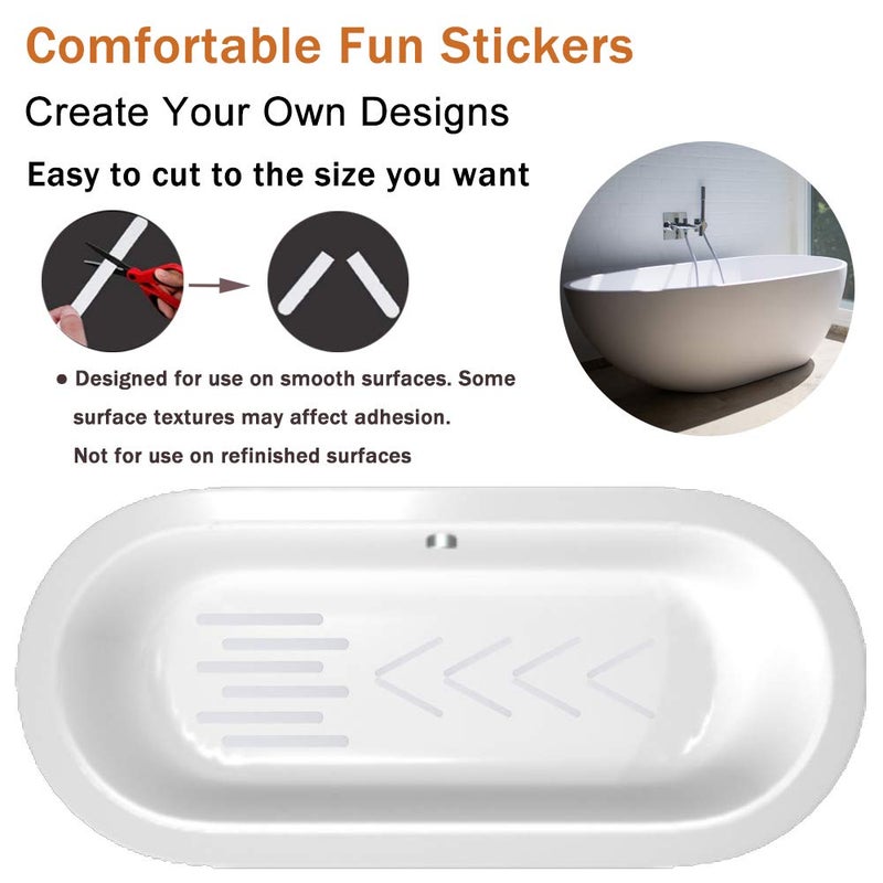 V-TOP 30 PCS Non Slip Shower Stickers, Safety Shower Non Slip Adhesive Strips Treads for Bathroom Floor Tub Stairs Ladders Pools Boats, Bathtub Appliques for Adults & Kids with Scraper (Clear) - Image 5