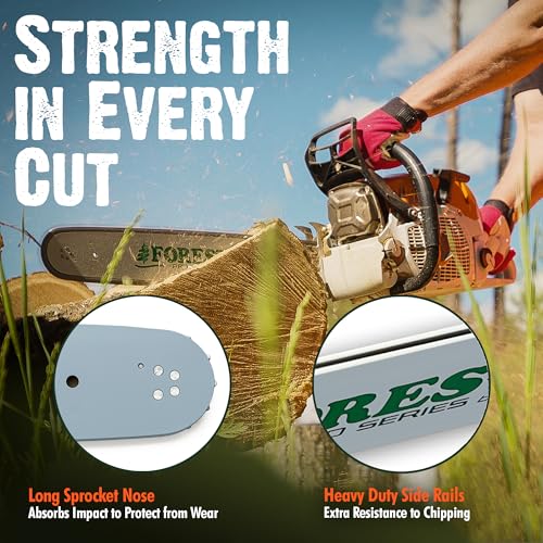 FORESTER 18" Replacement Chainsaw Bar & Chain Combo - 18in Length, .325 Pitch, .063 Gauge, D025 Mount, 74 Drive Link - Replacement Chain Saw Parts Kit For Stihl - Image 3