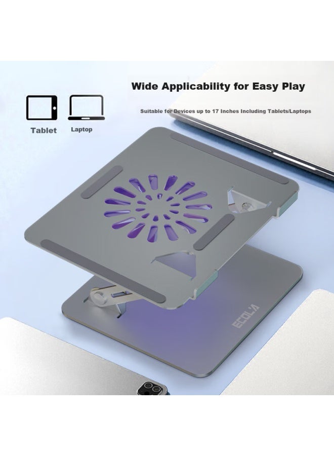 Ecola A39sv-cp Silver Laptop Stand Cooling Fan Adjustable Height Vertical Cooling Rack - Image 3