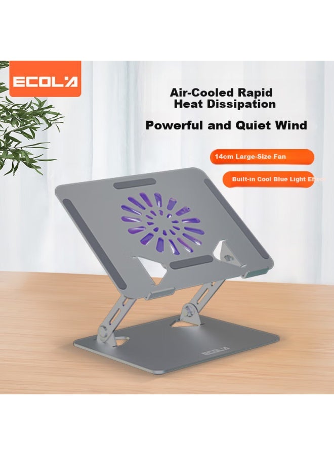 Ecola A39sv-cp Silver Laptop Stand Cooling Fan Adjustable Height Vertical Cooling Rack - Image 1