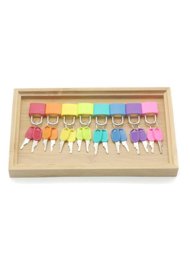 Montessori Teaching Aids Sensory Teaching Aids Early Education Educational Toys Montessori Teaching Aids Unlocking Practice Games-Color:7 Color Lock + Bamboo Tray - Image 3