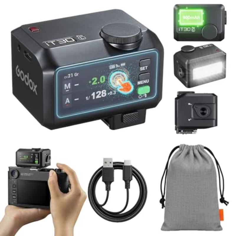 فلاش IT30Pro L Mini TTL لكاميرات Leica، نظام X لاسلكي 2.4G، HSS 1/8000s، فلاش مدمج على الكاميرا يعمل باللمس لـ SL/SL2/SL3/Q2/M10 - Image 1
