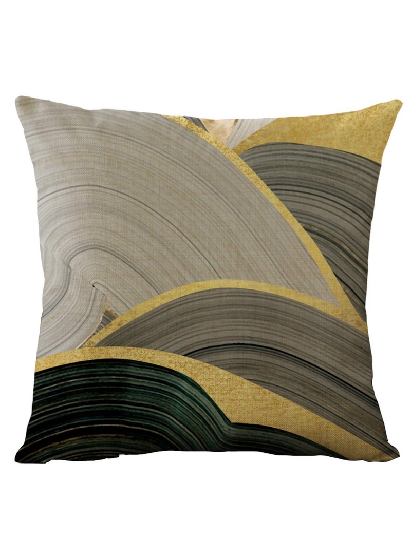 Vintage Geometric Print Linen Throw Pillow Cover, Retro Cushion Case for Home, Living Room, Couch, Bed, Office, and Car - 18 x 18 Inch (Green) - Image 4