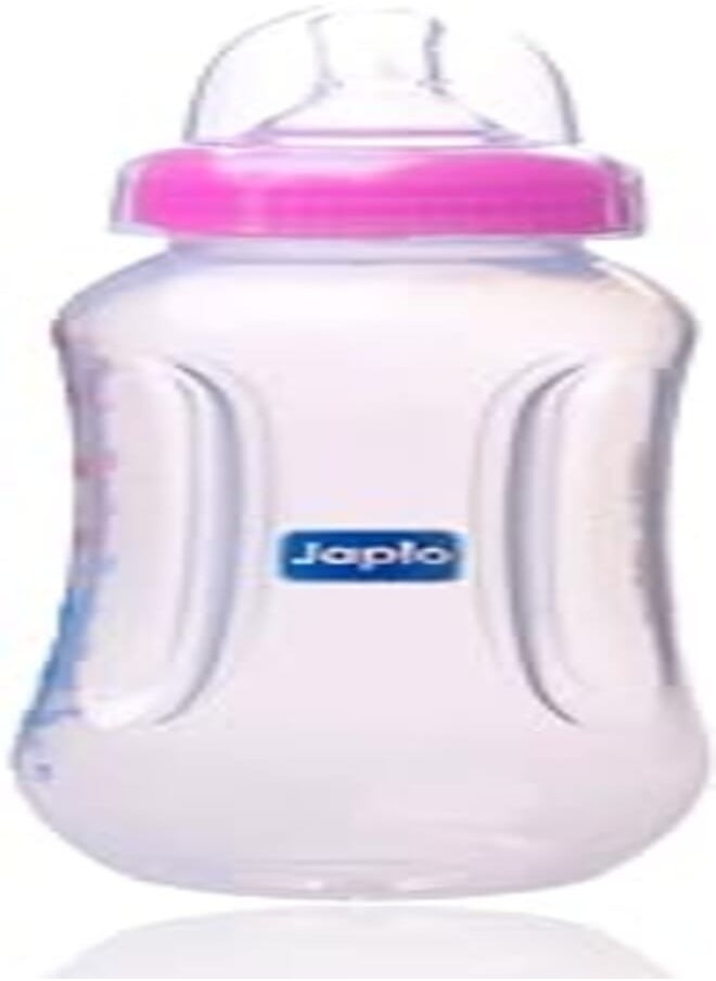 Japlo Japlo Easy mix & grip baby feeding Bottle with Anti-colic nipple & Lukewarm water mixer size 250 ml - pink colour 