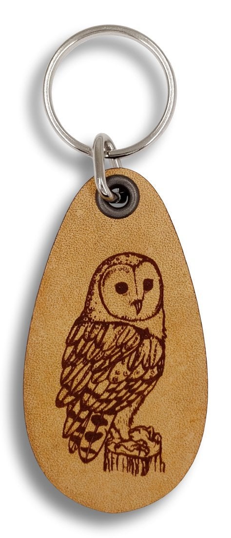 ForLeatherMore - Barn Owl - Genuine Leather Keychain - Wildlife Key Fobs - Image 5