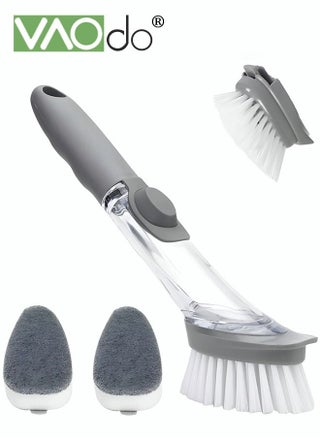Dish Brush with Soap Dispenser Dish Scrubber with Replaceable PP Head Kitchen Dish Cleaning Brush Dish Wand for Dishes Pots - pzsku/ZC4FE22D0D2840CEEB4ADZ/45/_/1686389895/3fc1b4a9-d405-4090-aec8-9f687c6c9c85