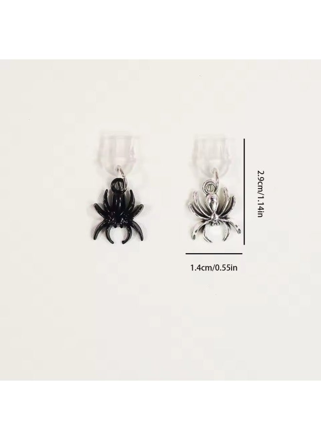 Mobile Phone Dust Plug IOS Phone/Type-C/Android Couple Alloy Spider Pendant Mobile Phone Pendant-Color:Silver Gray Spider-Applicable Models:Android Type-c Oval Interface