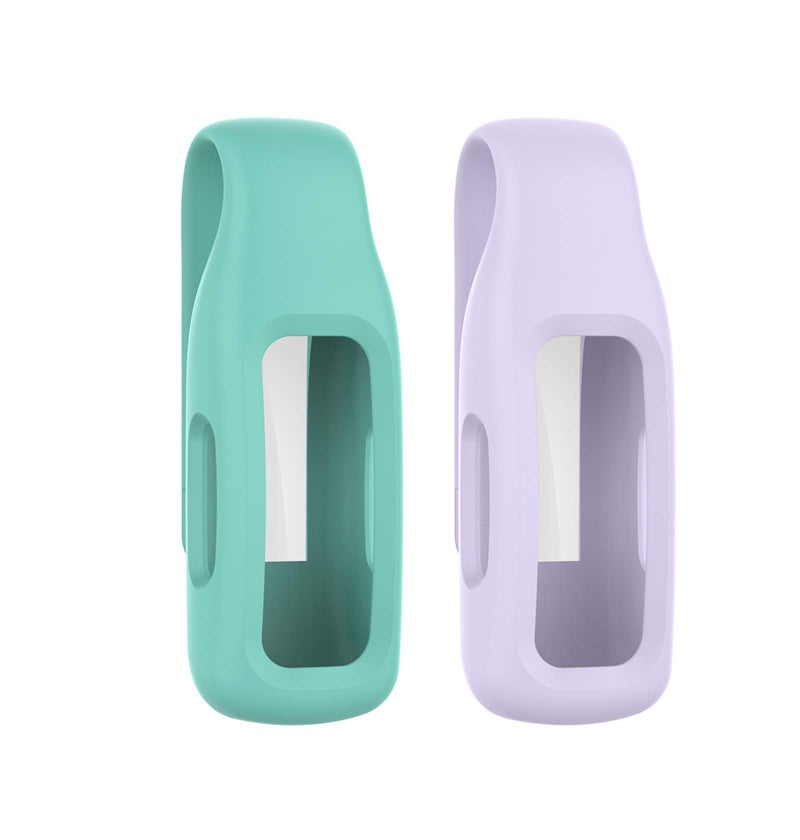 Lemspum Compatible Lightweight Clip Holder Case Replacement for Fitbit Inspire 2/Inspire 3/Ace 3 Fitness Tracker (2 Packs: Teal+Lavender) - Image 1